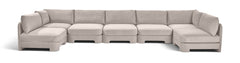 Hammond - Velvet Performance Fabric Upholstered 7 Piece U-Shaped Armless Sectional