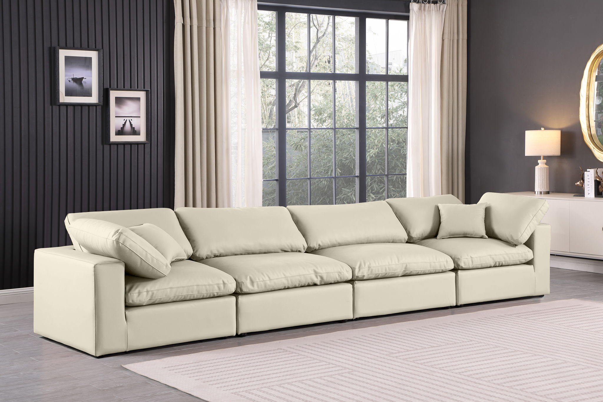 Comfy - Faux Leather Modular Sofa 4 Seats