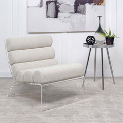 Serreta - Boucle Upholstered Armless Acrylic Chair