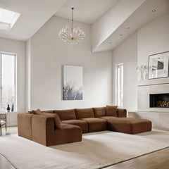Shaggy - Fabric 6 Piece Modular U-Shaped Sectional