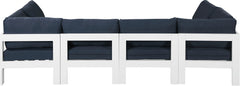 Nizuc - Outdoor Patio 6 Piece Modular Sectional With White Frame