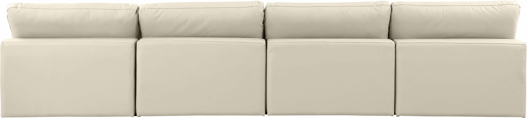 Comfy - Faux Leather Modular Armless Sofa 4 Seats