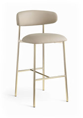 Lupita - Vegan Leather Upholstered Bar Stool With Brushed Gold Frame (Set of 2)