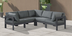 Nizuc - Outdoor Patio 5 Piece Modular Sectional With Gray Frame