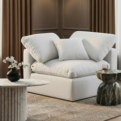 Indulge - Linen Corner Chair - White