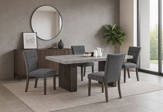 D2410 - 9 Piece Dining Room Set (Dining Table And 8 Dining Chair) - Gray