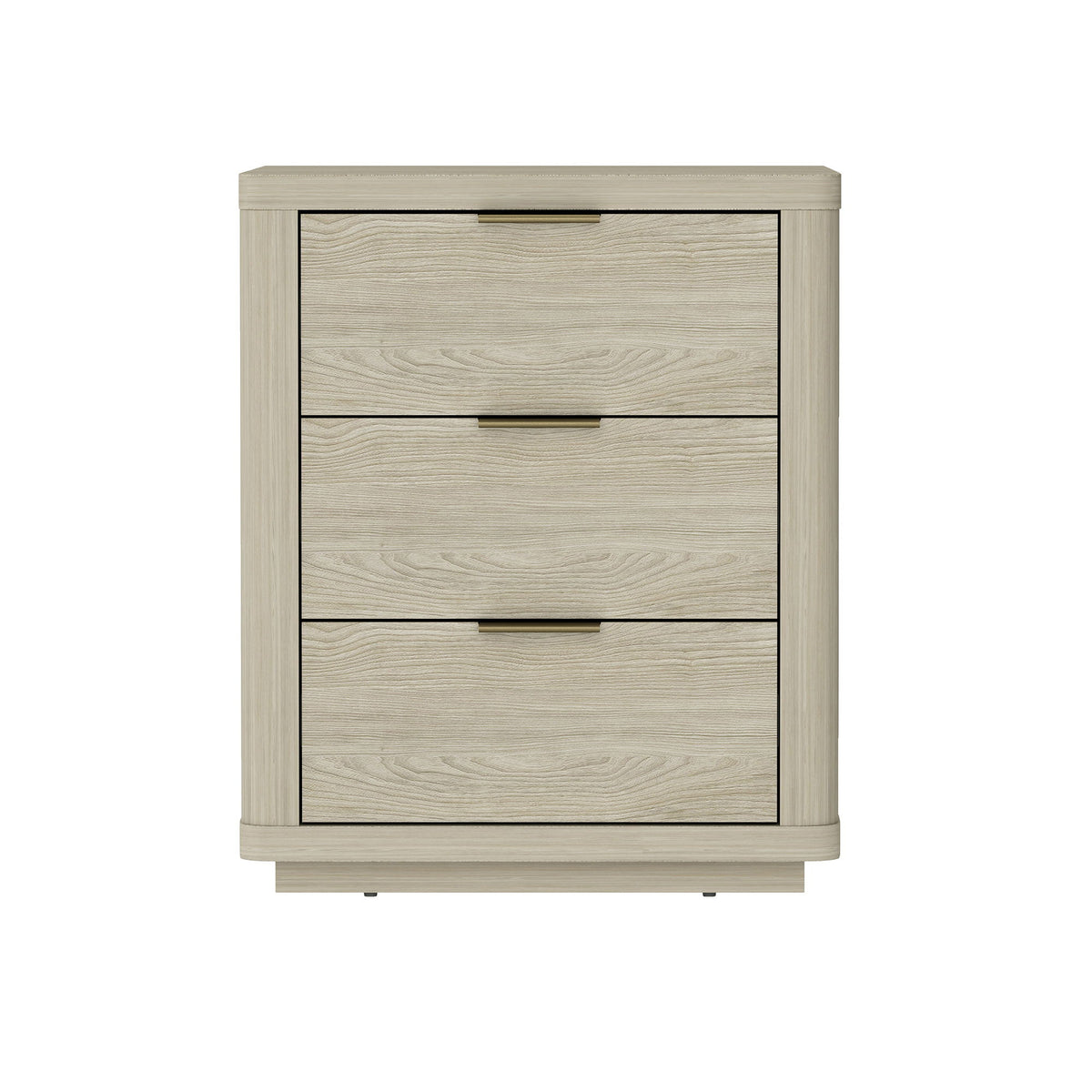 Evelyn - Nightstand With 3 Drawers, Smooth Rounded Edges