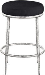 Ferro - Upholstered Backless Counter Stool With Brushed Silver Base