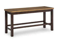 Rylandeen - Double Counter Height Bench - Light Brown / Dark Brown