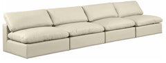 Comfy - Faux Leather Modular Armless Sofa 4 Seats