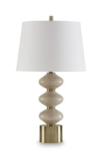 Wardthrone - Poly Table Lamp - Beige / Gold Finish
