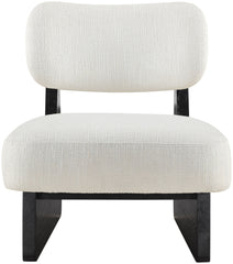 Vetra - Linen Textured Fabric Upholstered Accent Chair With Black Base