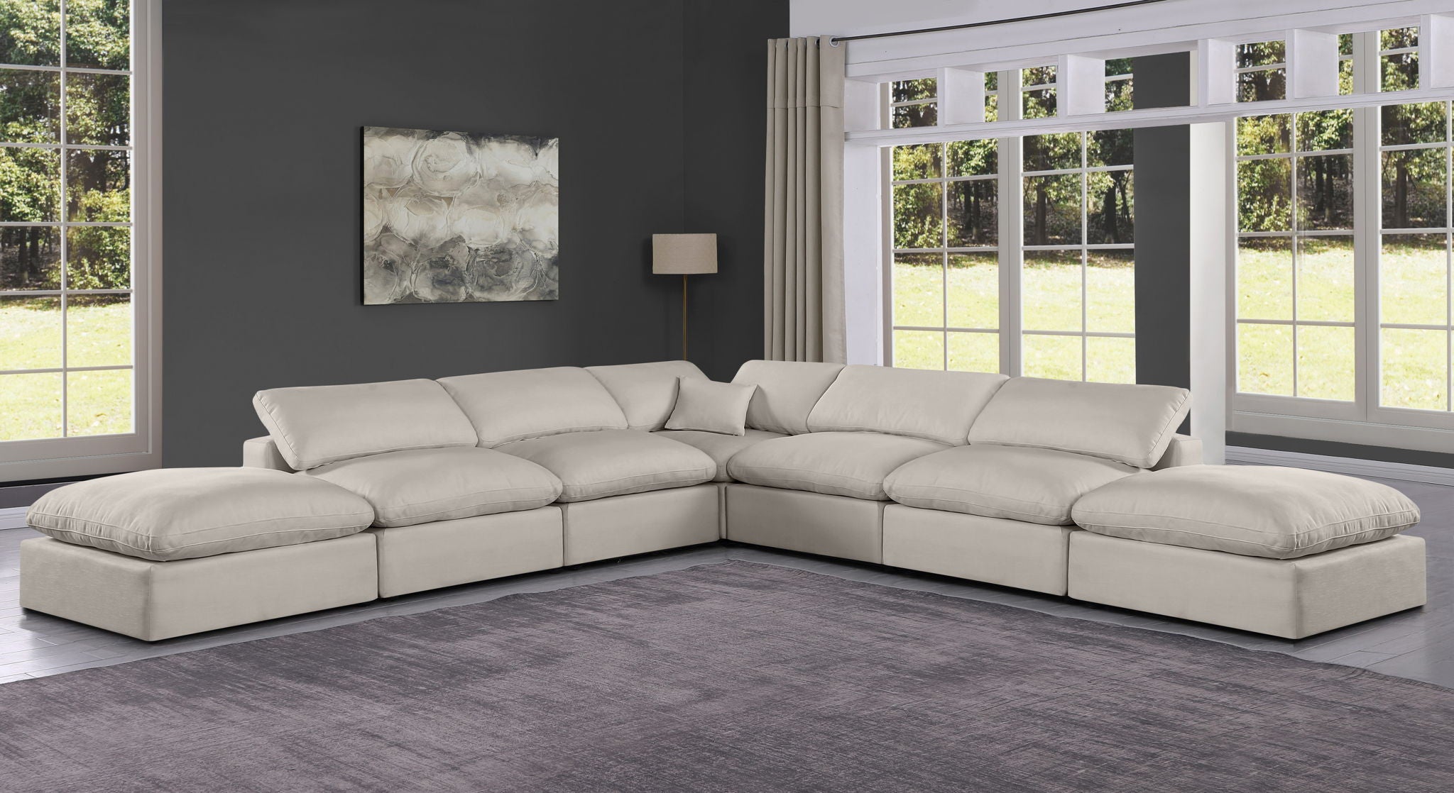 Comfy - 7 Piece Linen Modular Corner Sectional