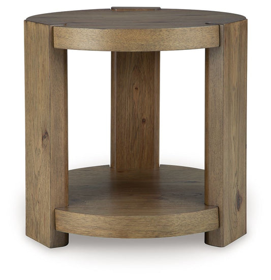 Flangren - Round End Table - Light Brown