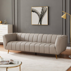Lamattina - Genuine Italian Leather Channel Tufted Sofa