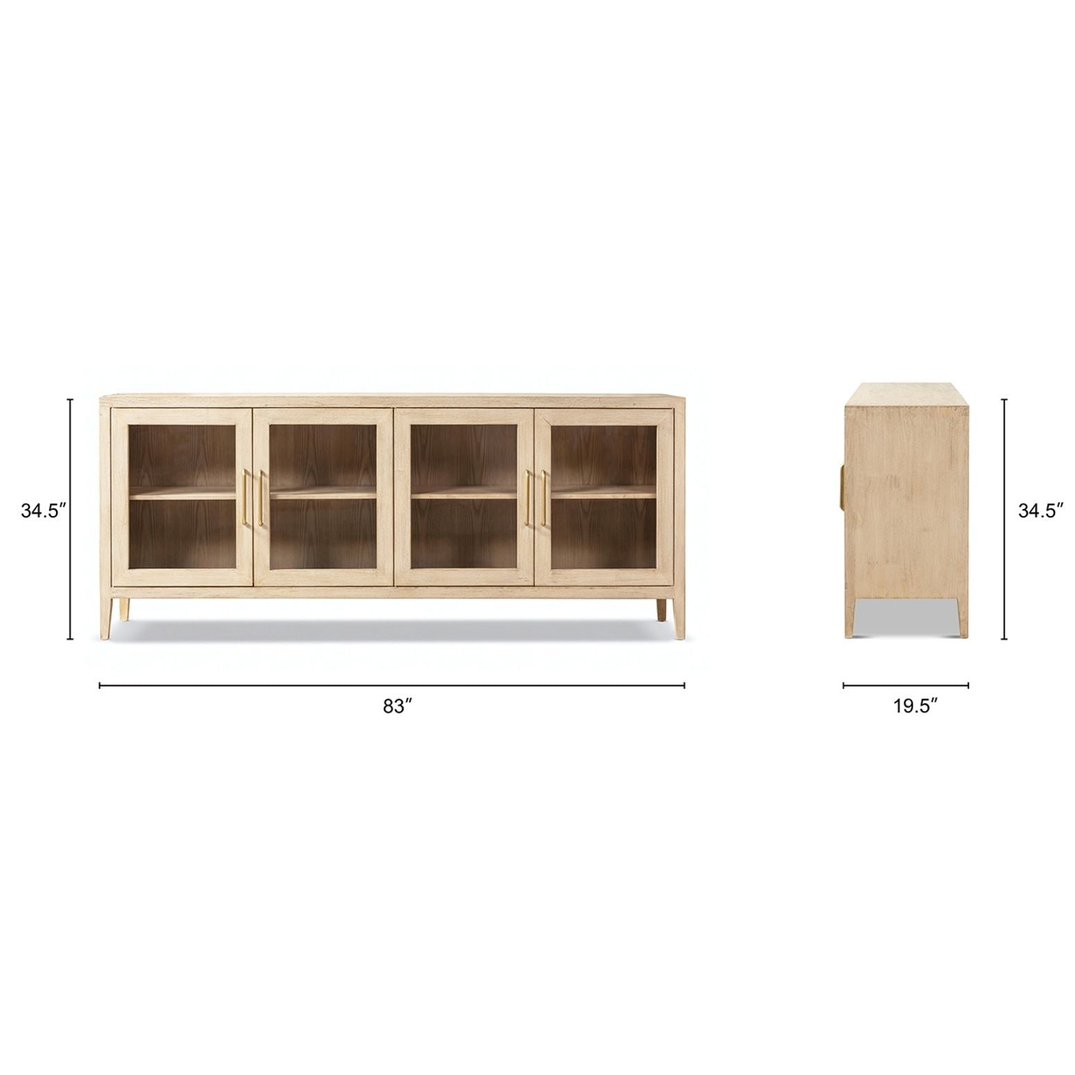 Marlowe - Glass Door Sideboard - White