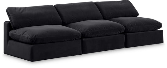 Comfy - Velvet Modular Armless Sofa 3 Seats