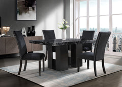 D03 - 5 Piece Dining Room Set (Dining Table And 4 Dining Chairs) - Black