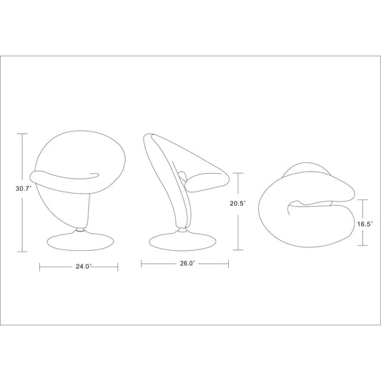 Modern Swivel Lounge Chair With Base - Gray