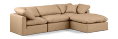 Indulge - Faux Leather 4 Piece Modular Sectional With Chaise - Tan