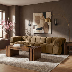 Orin - Velvet Performance Fabric Upholstered 3 Piece Modular Sofa