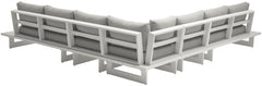 Maldives - 5 Piece Water Resistant Outdoor Patio Modular Sectional With White Base