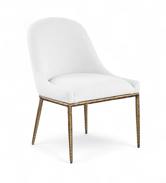 Ferro - Upholstered Dining Side Chair With Brushed Gold Legs
