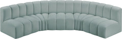 Arc - Faux Leather 5 Piece U-Shaped Modular Sofa
