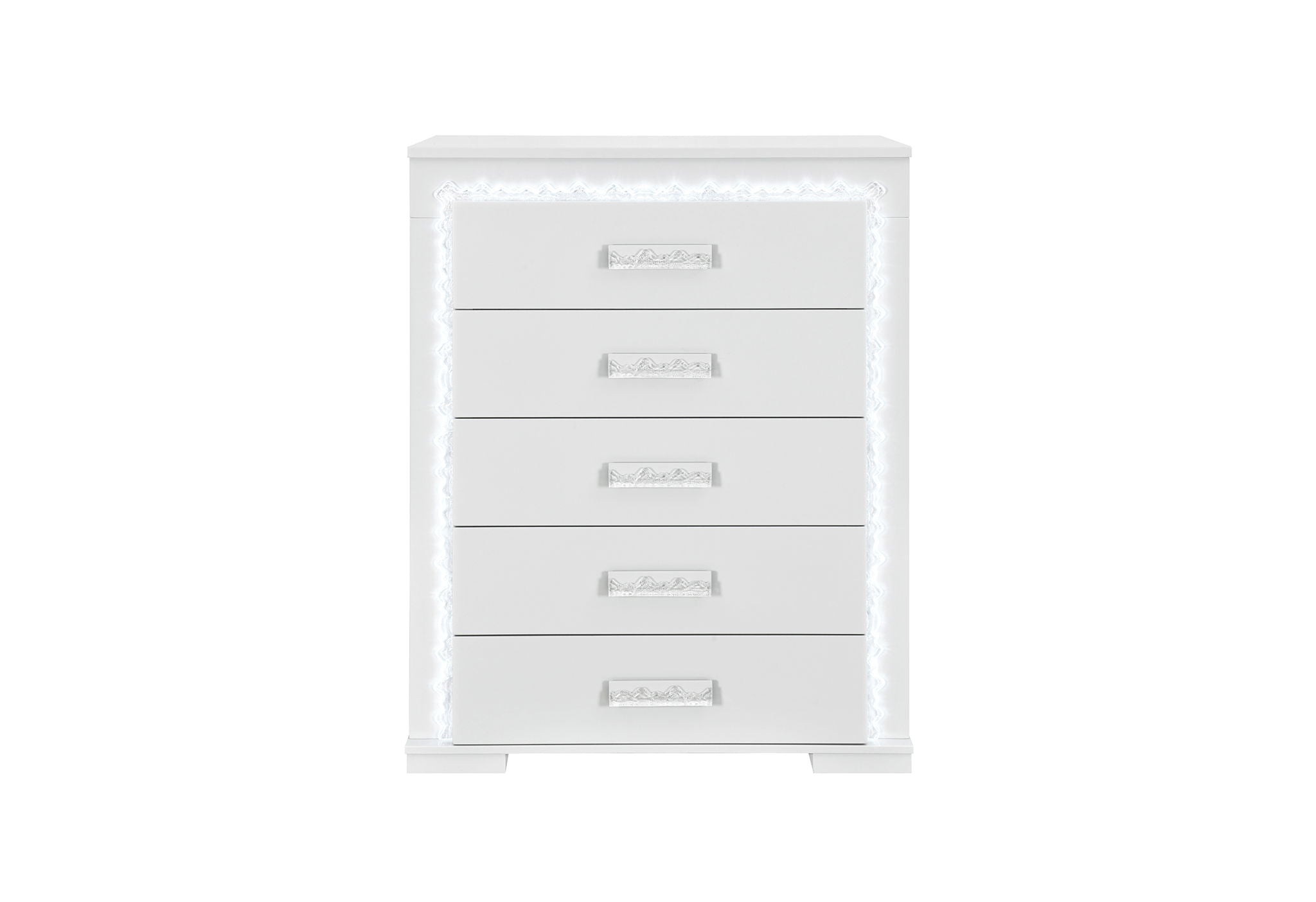 Naomi - 5 Piece King Bedroom Set - Silver