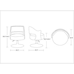 Salon - Swivel Lounge Chair 2 Tone Design With Adjustable Height And Full Swivel For Living Room - White