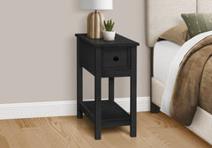 Accent End Table, 2 Tier, Narrow, Lamp, Storage Drawer, Charming Design
