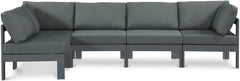 Nizuc - Outdoor Patio 5 Piece Modular Sectional With Gray Frame
