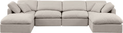 Indulge - Linen 6 Piece Modular Double Chaise Sectional