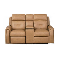 Felix - Power Reclining Loveseat With Console, Power Headrest, Lumbar, Heat & Massage