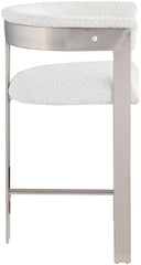 Romeo - Boucle Counter Stool With Silver Base (Set of 2)