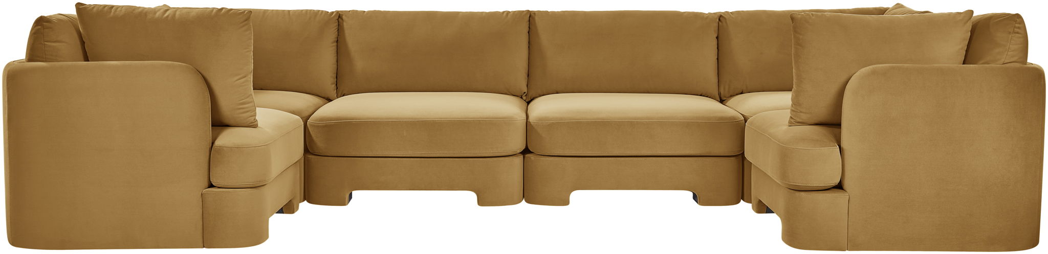Hammond - Velvet Performance Fabric Upholstered 6 Piece U-Shaped Sectional