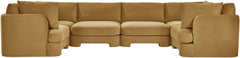 Hammond - Velvet Performance Fabric Upholstered 6 Piece U-Shaped Sectional