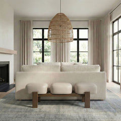 Woodcrest - Vegan Leather Upholstered Bench - Painted Brown Walnut Base