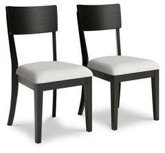 Portdown - Dining Upholstered Side Chair (Set of 2) - Black