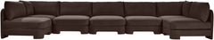 Hammond - Velvet Performance Fabric Upholstered 7 Piece U-Shaped Armless Sectional