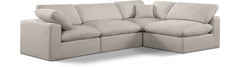 Comfy - 4 Piece Linen Fabric Modular Armless Sectional