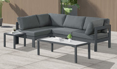 Nizuc - Outdoor Patio 4 Piece Modular Sectional With Gray Frame