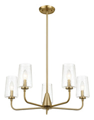Dazzle - 5 Lights Chandelier With Clear Seeded Satin - Antique Brass / Clear / Gold
