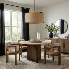 Pietra - Travertine And Mango Wood Dining Table