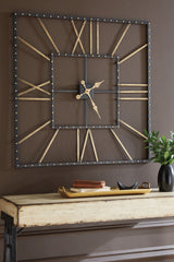 Thames - Wall Clock - Black / Gold Finish