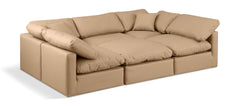Indulge - Faux Leather 6 Piece Modular Sectional - Tan