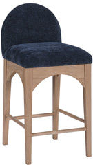 Waldorf - Chenille Stool With Natural Legs