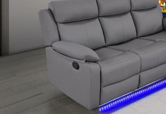 U6026 - Reclining Sofa With LED - Gray