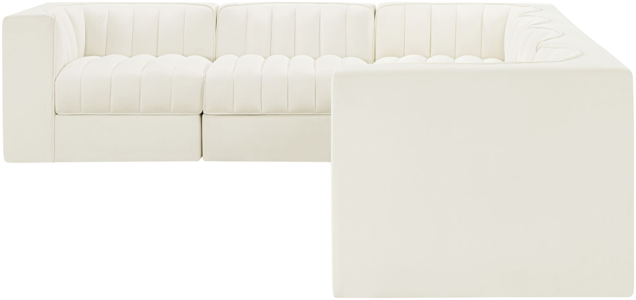 Rummi - Velvet Performance Fabric Upholstered 6 Piece Modular Sectional