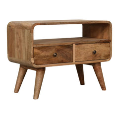 Mini Curved Media Unit - Oak